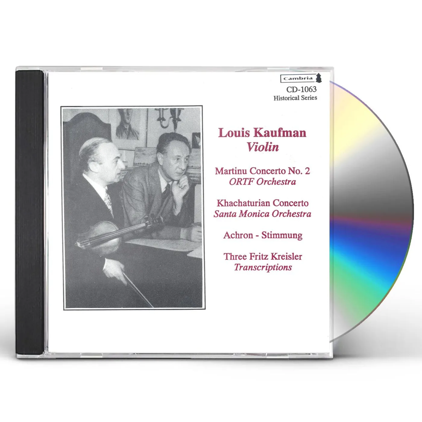 Louis Kaufman HISTORICAL VIOLIN RECORDINGS CD