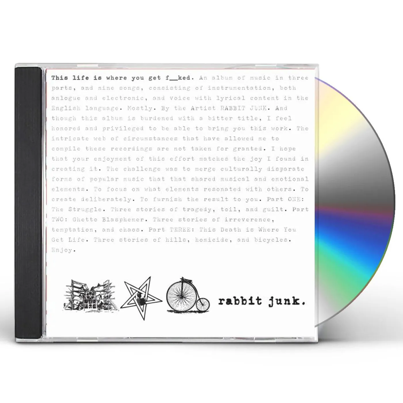 Rabbit Junk THIS IS THE LIFE WHERE YOU GET FUCKED CD