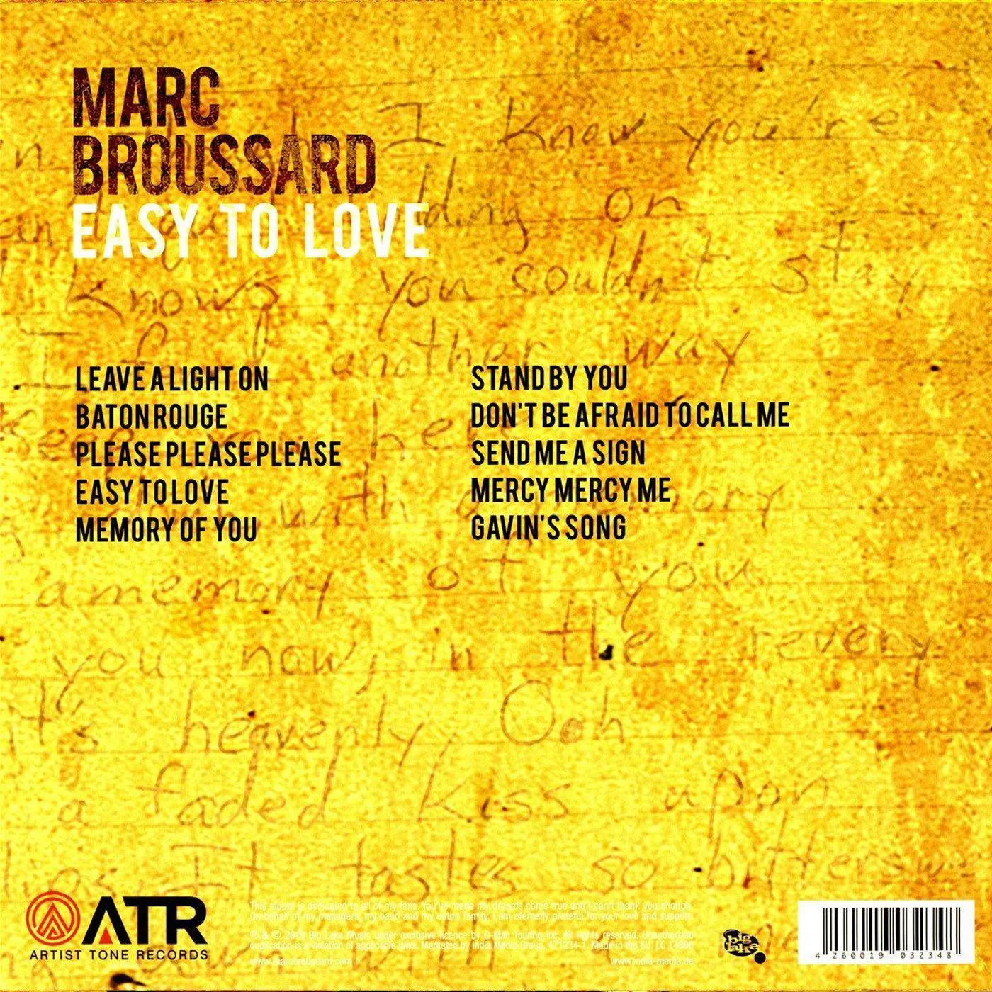 Marc Broussard Easy to Love Vinyl Record
