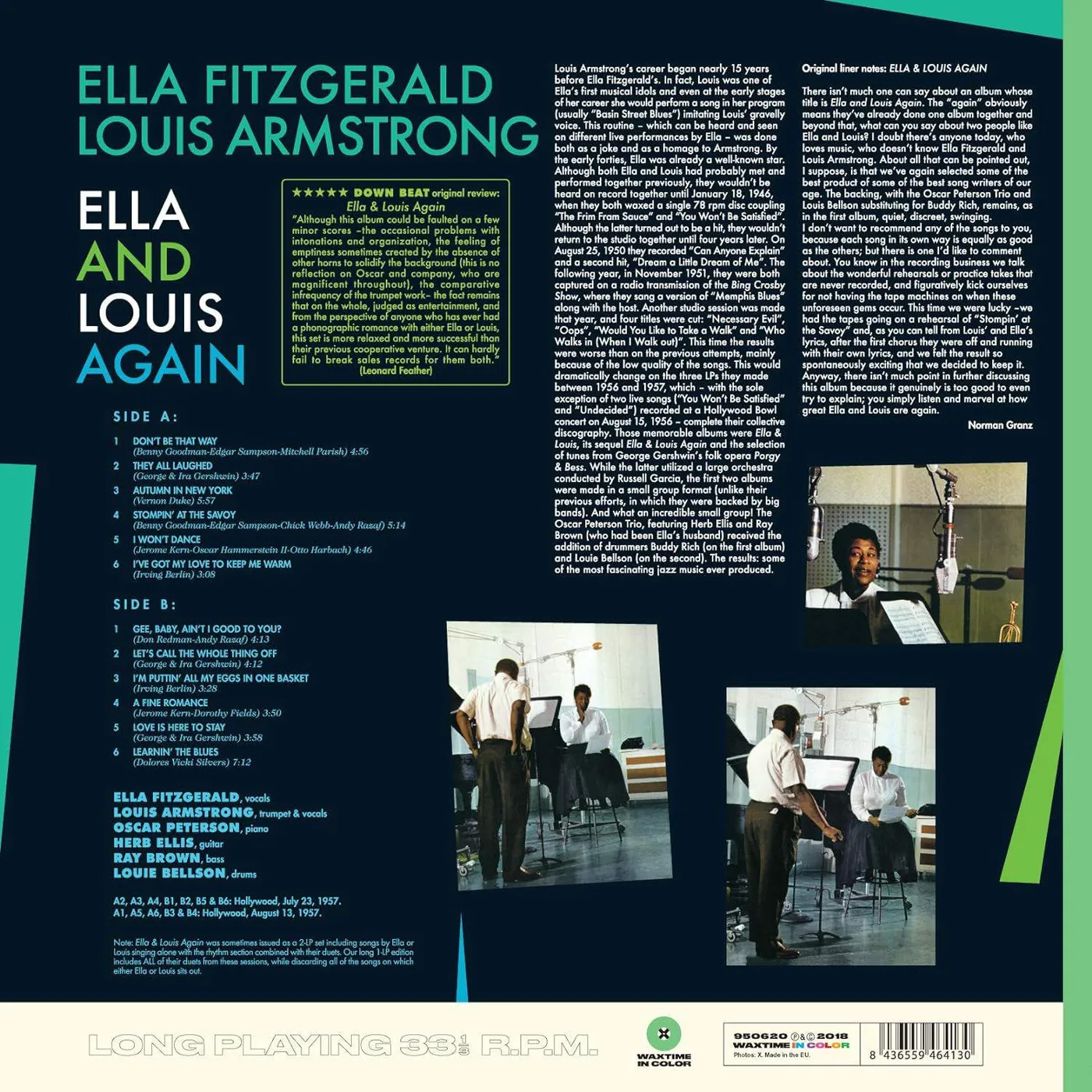 Ella Fitzgerald & Louis Armstrong Again (Limited/180g/ Solid Green/DMM) Vinyl Record