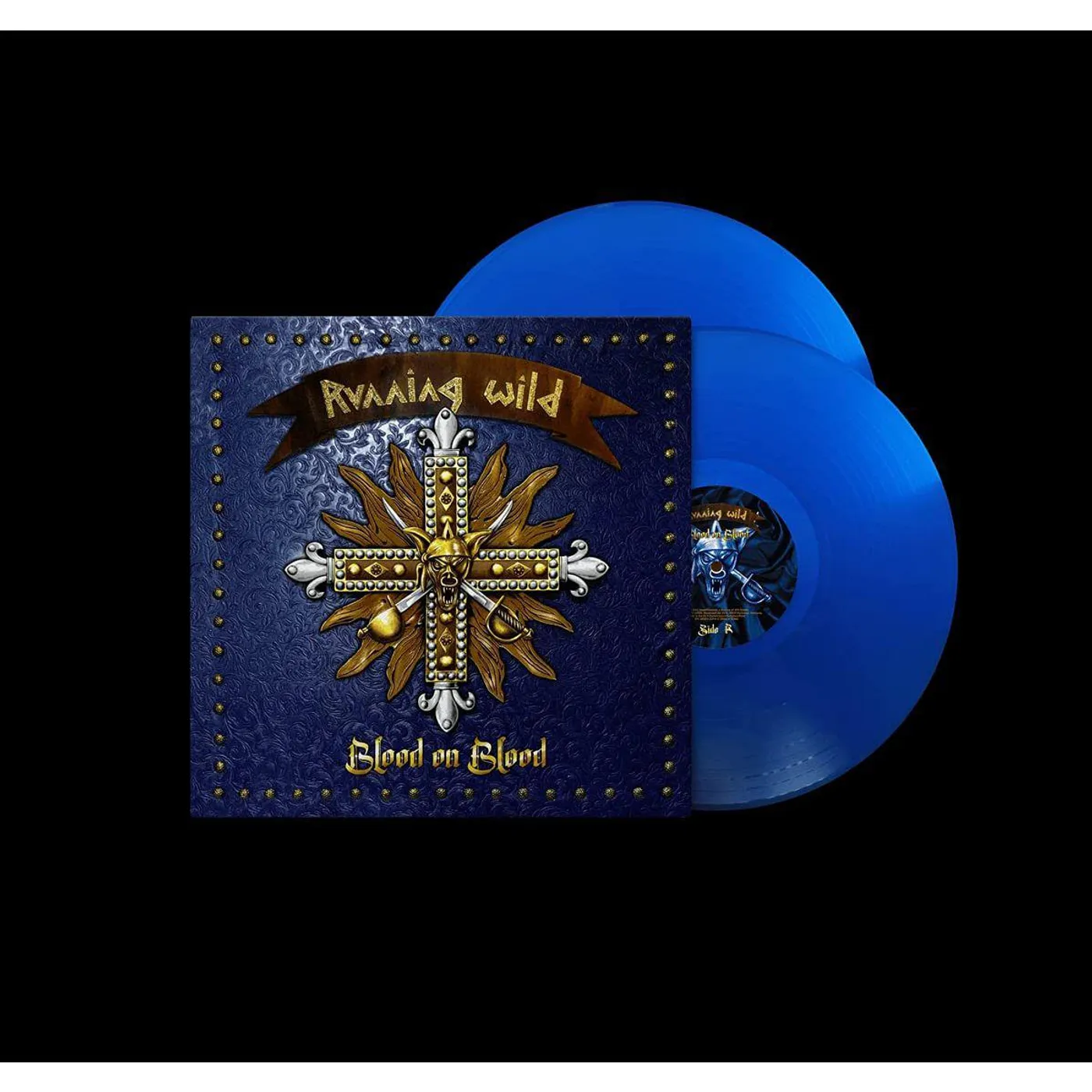 Running Wild BLOOD ON BLOOD (BLUE VINYL/2LP) Vinyl Record
