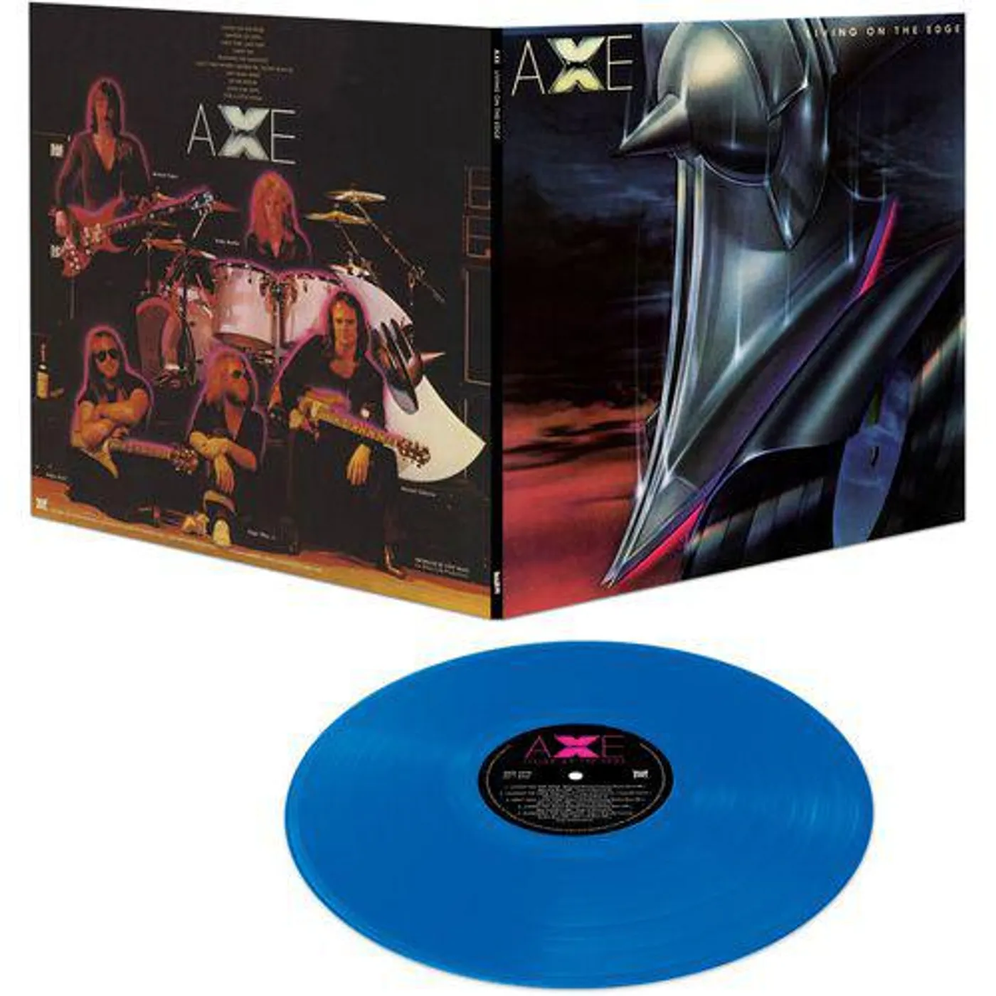 Axe LIVING ON THE EDGE (BLUE VINYL) Vinyl Record