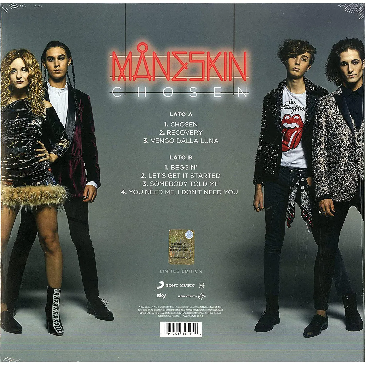 Måneskin Chosen (Import) Vinyl Record