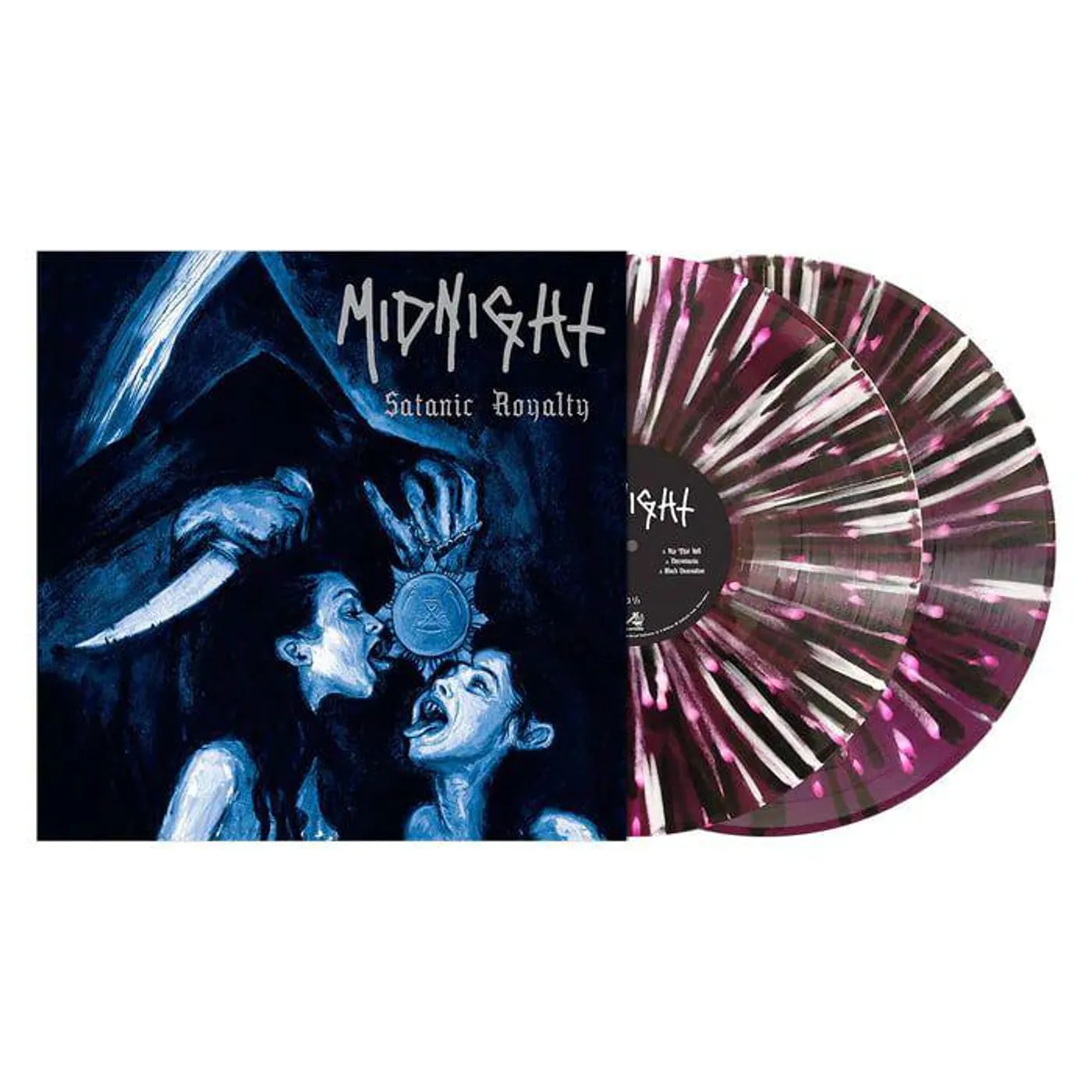 Midnight SATANIC ROYALTY (TRANSPARENT DEEP PURPLE W/ BLACK & WHITE SPLATTER VINYL) Vinyl Record