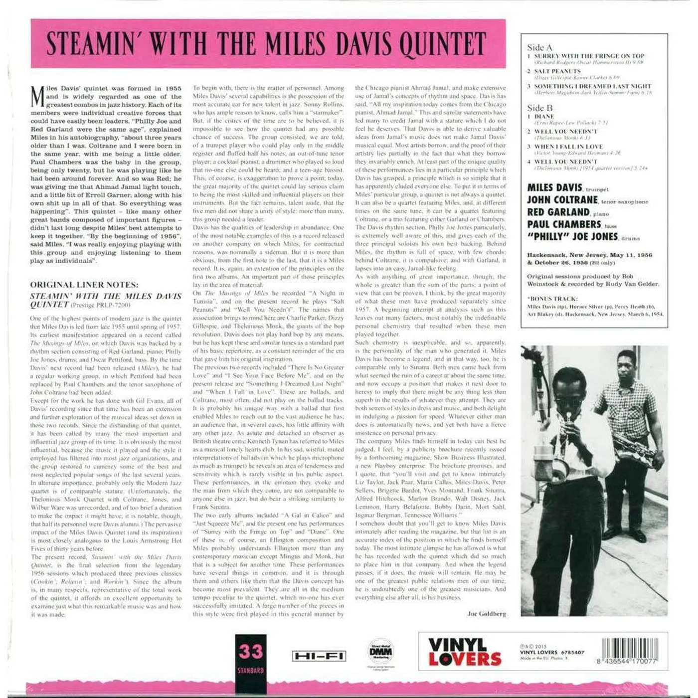 Miles Davis Quintet STEAMIN Vinyl Record