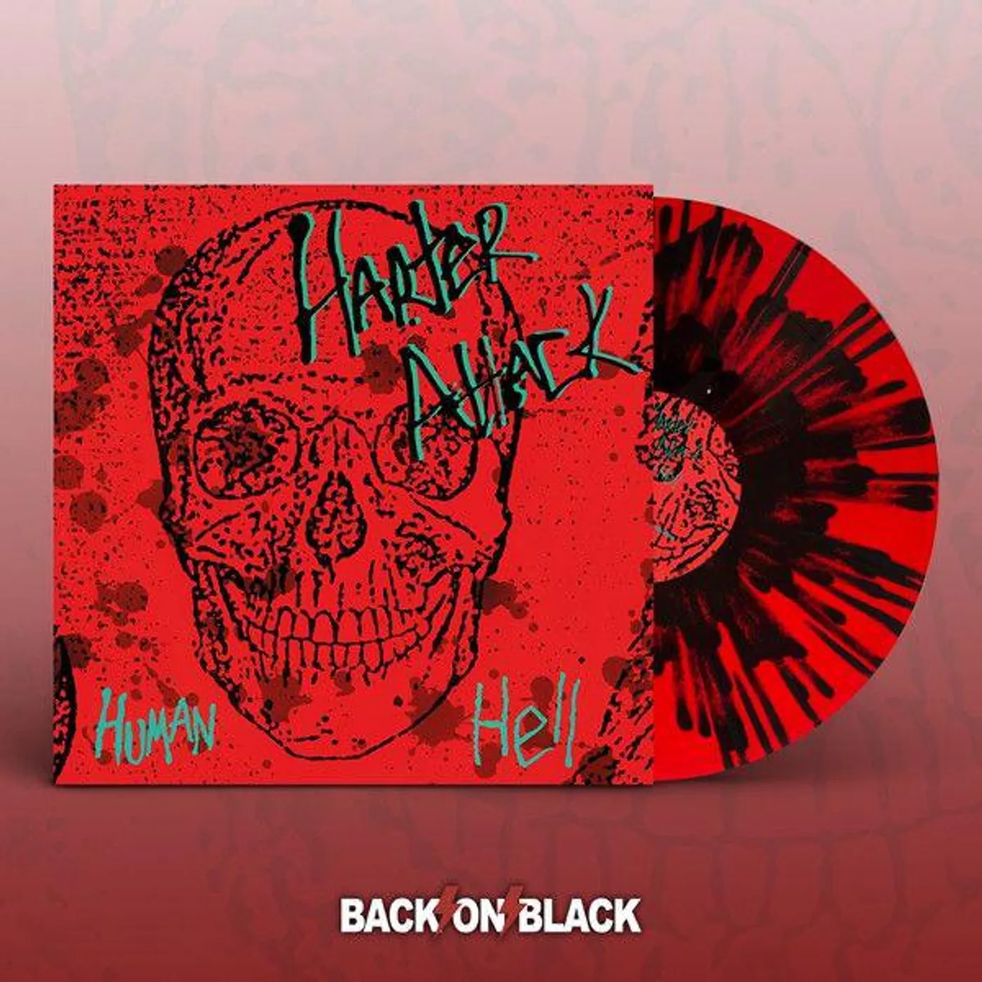 Harter Attack HUMAN HELL (RED / BLACK SPLATTER VINYL) Vinyl Record