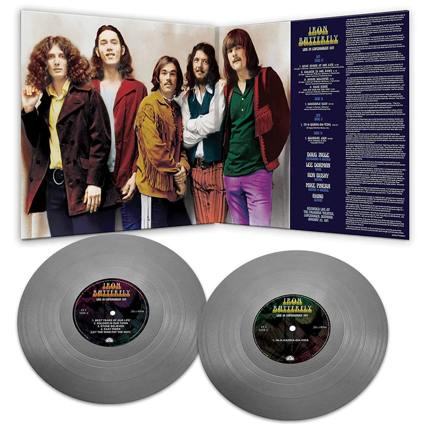 Iron Butterfly LIVE IN COPENHAGEN 1971 (SILVER VINYL) Vinyl Record