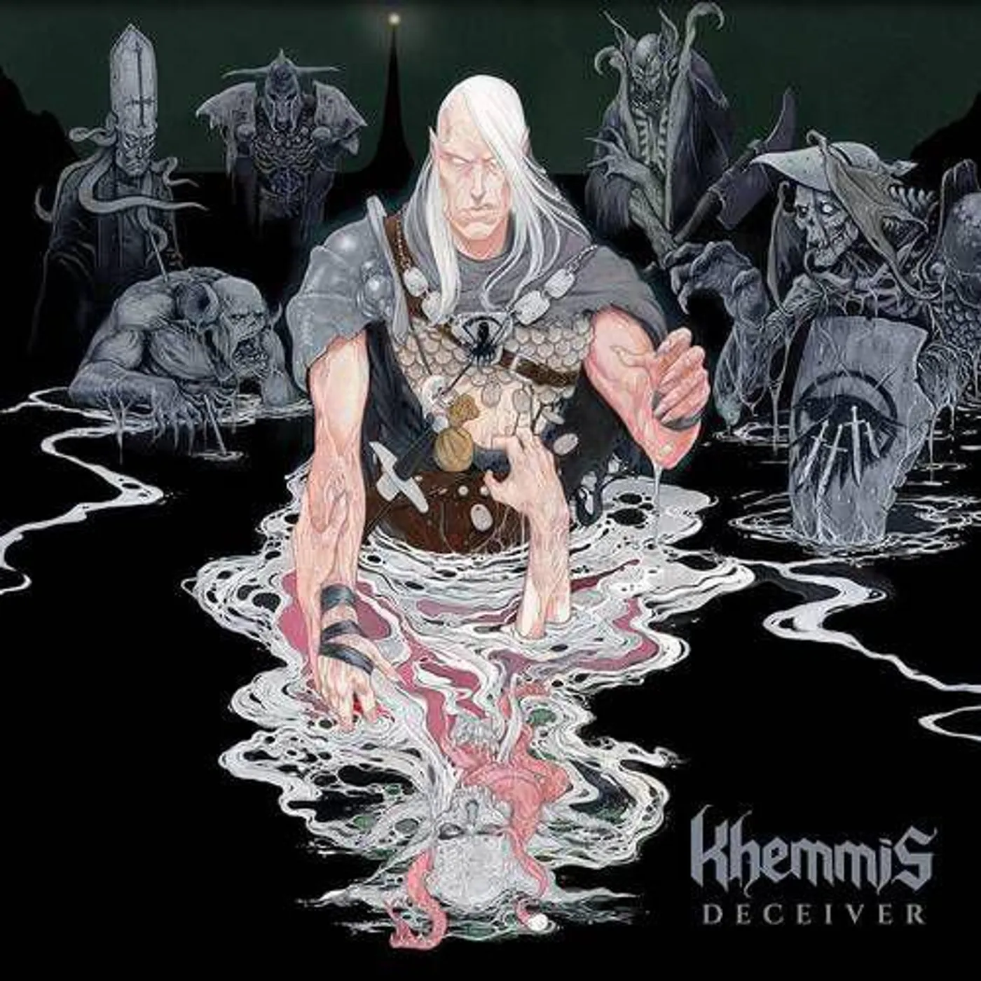 Khemmis Deceiver (Black & White Swirl) (I) Vinyl Record