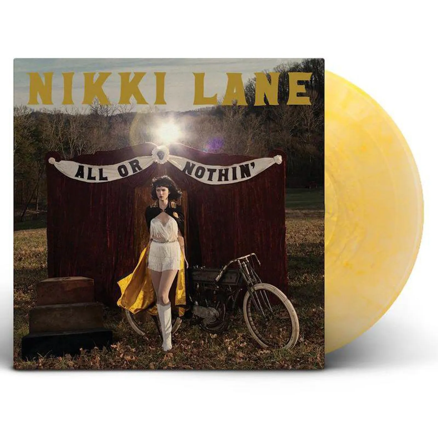 Nikki Lane ALL OR NOTHIN (METALLIC SILVER & YELLOW SWIRL VINYL) Vinyl Record