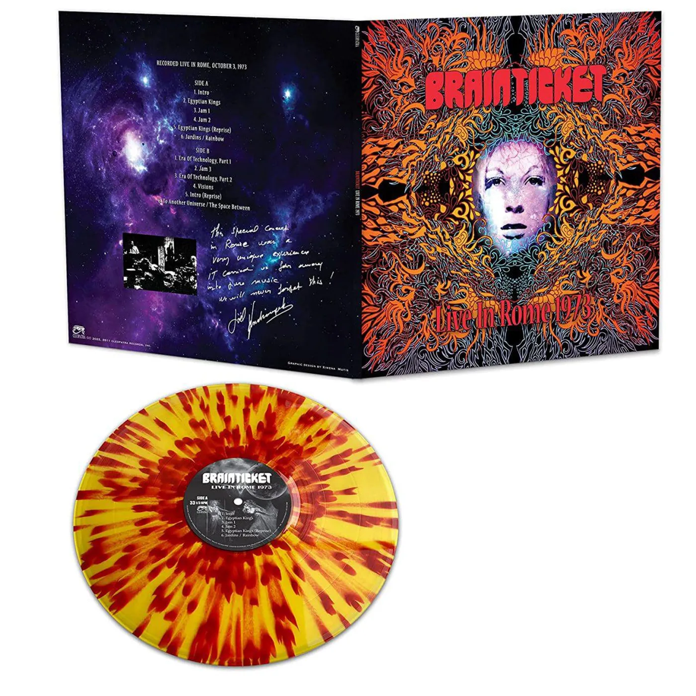 Brainticket LIVE IN ROME 1973 (RED/YELLOW SPLATTER VINYL) Vinyl Record