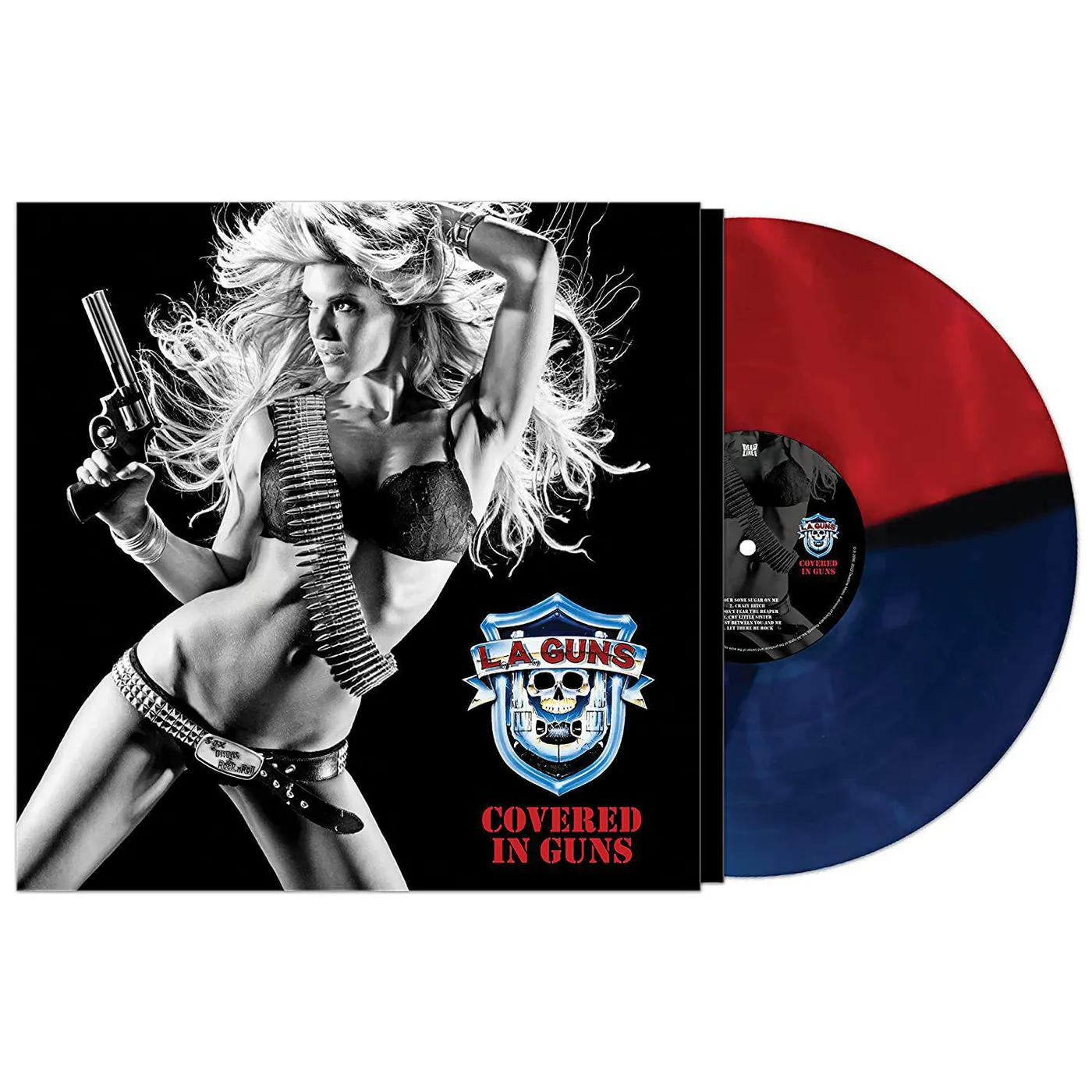 L.A. Guns COVERED IN GUNS (RED & BLUE VINYL) Vinyl Record