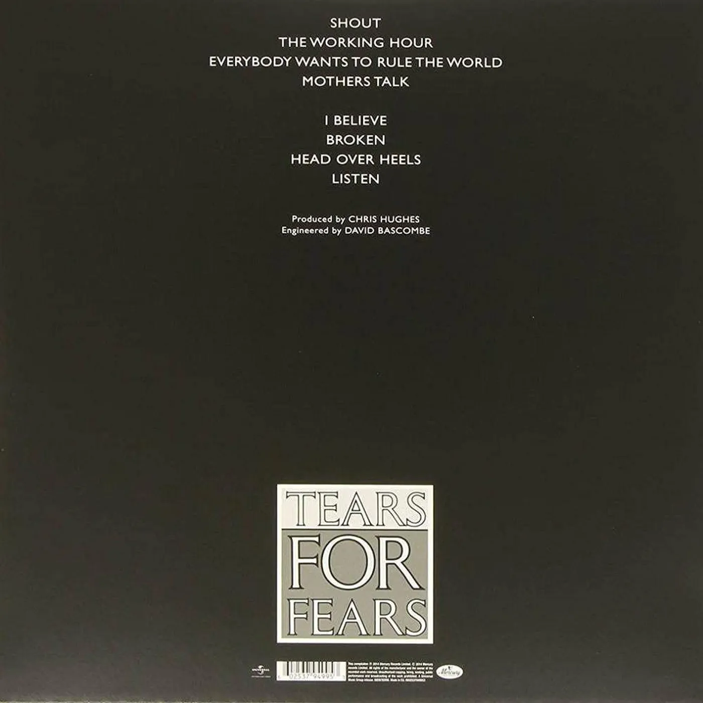 Tears For Fears Songs From The Big Chair Vinyl Record