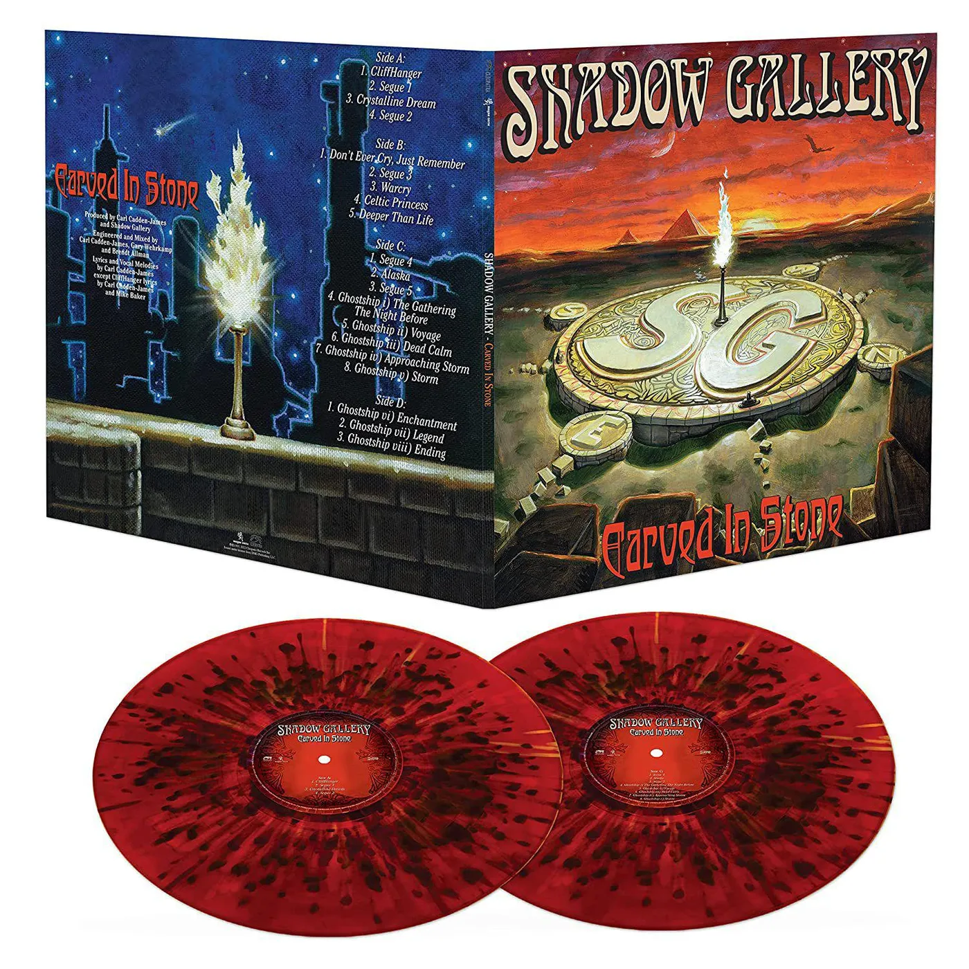 Shadow Gallery CARVED IN STONE (RED/BLACK SPLATTER VINYL) Vinyl Record