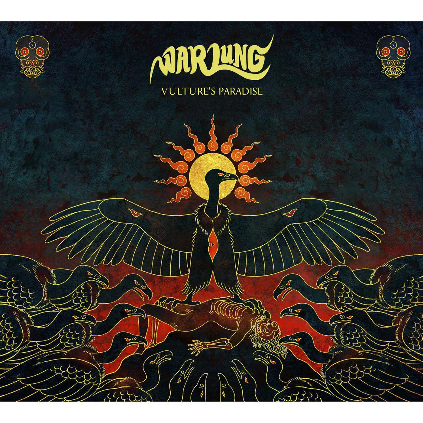 WARLUNG Vulture's Paradise (Transparent Red Swirl & Blue Splatter) Vinyl Record