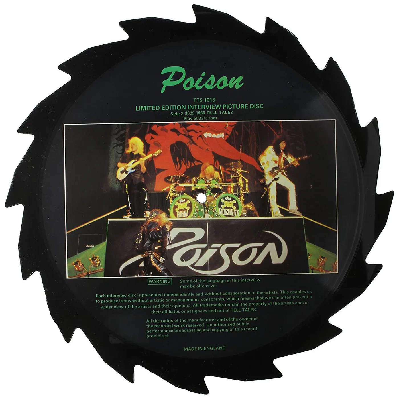 Poison INTERVIEW (PICTURE DISC) Vinyl Record