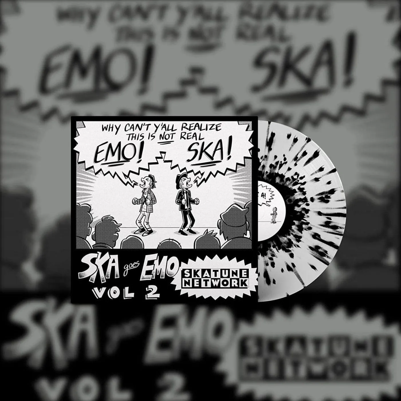 Skatune Network Ska Goes Emo: Vol 2 (White w/ Black Splatter) Vinyl Record