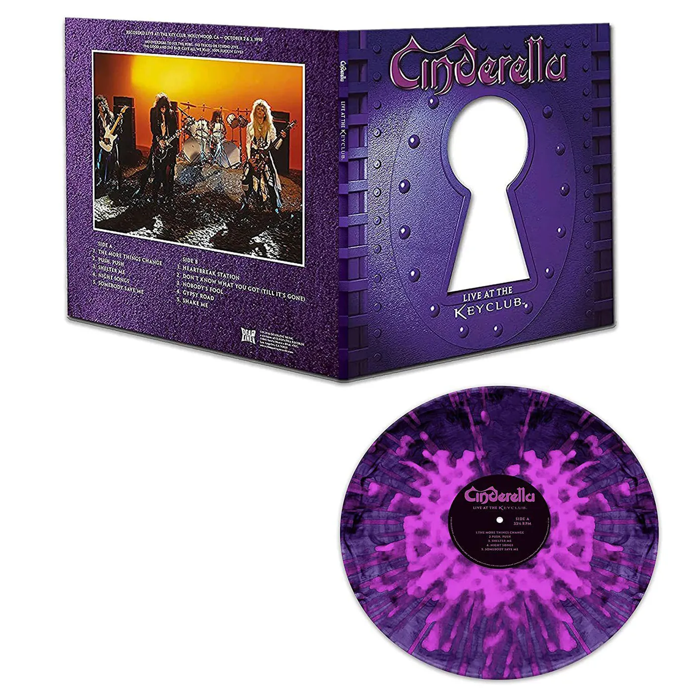 Cinderella LIVE AT THE KEY CLUB (MARBLE PURPLE SPLATTER VINYL) Vinyl Record