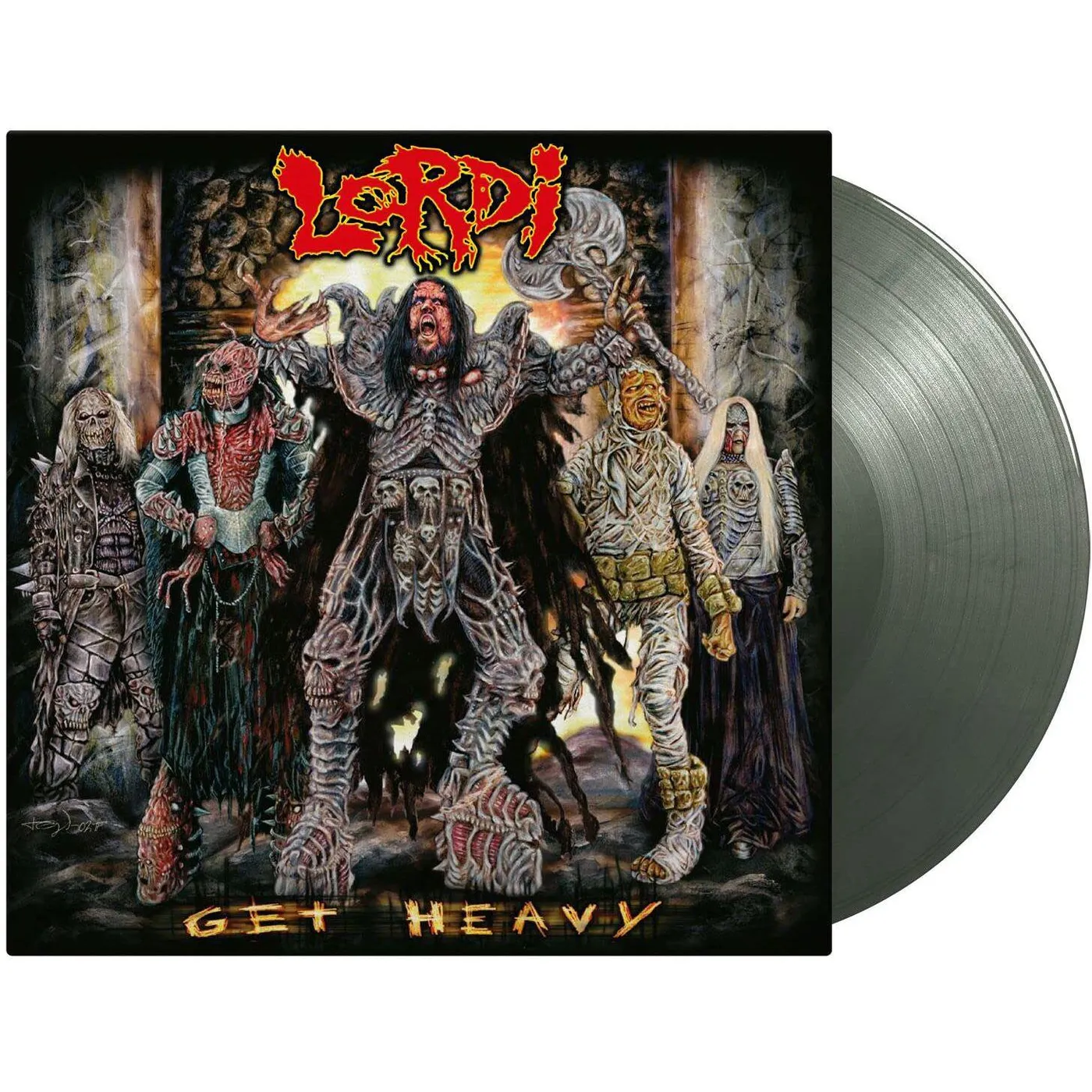 Lordi GET HEAVY (LIMITED/SILVER & DARK GREEN MARBLED VINYL/180G) Vinyl Record