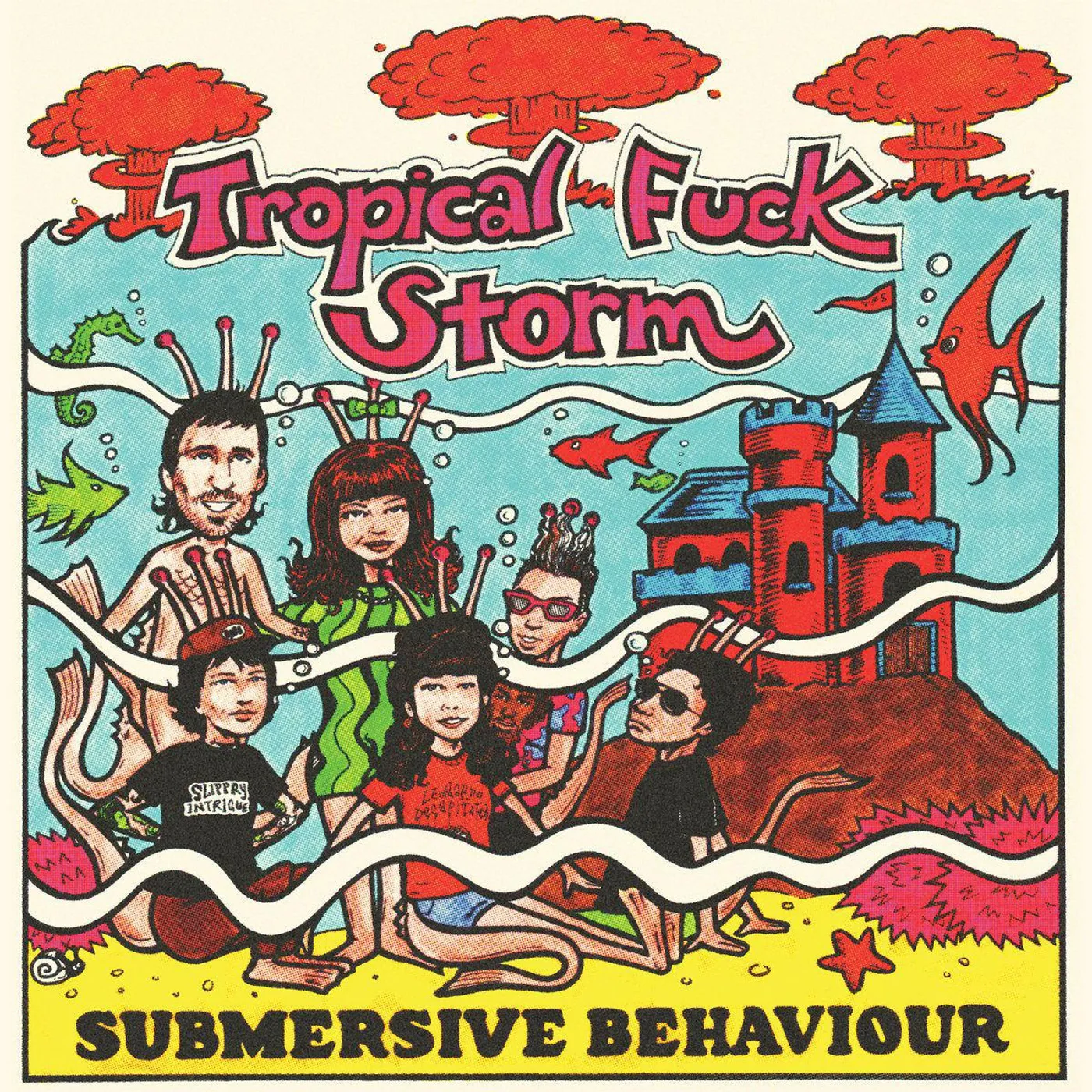 Tropical Fuck Storm Submersive Behaviour (Clear & Aqua Blue Smoke) Vinyl Record