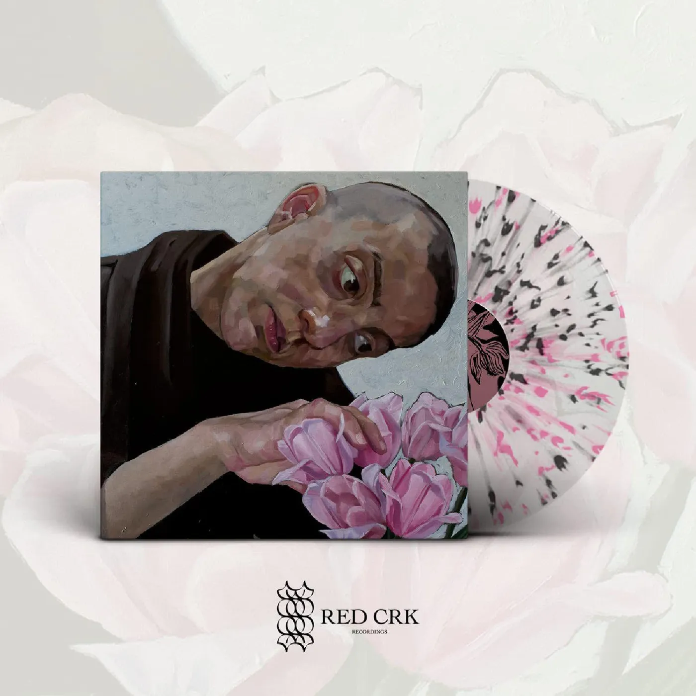 Birds in Row Gris Klein (Black & Baby Pink Splatter) Vinyl Record