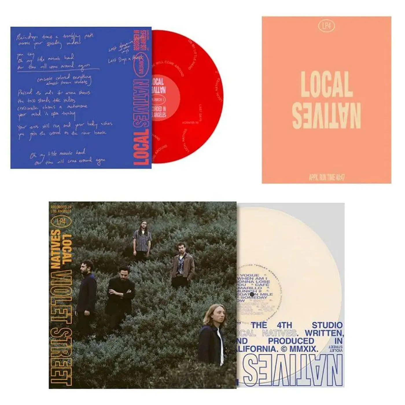 Local Natives Violet Street (Cream/Red 10inch) (Deluxe Edition) Vinyl Record