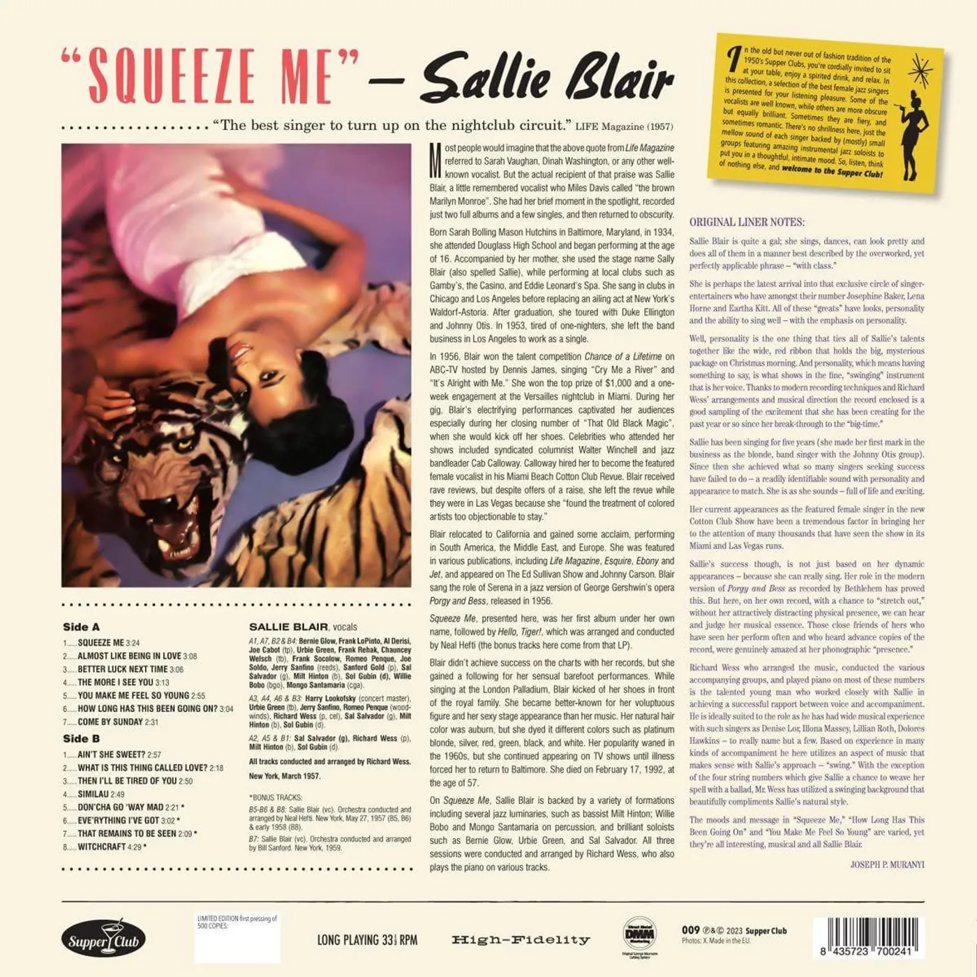Sallie Blair Squeeze Me (180g/Import) Vinyl Record