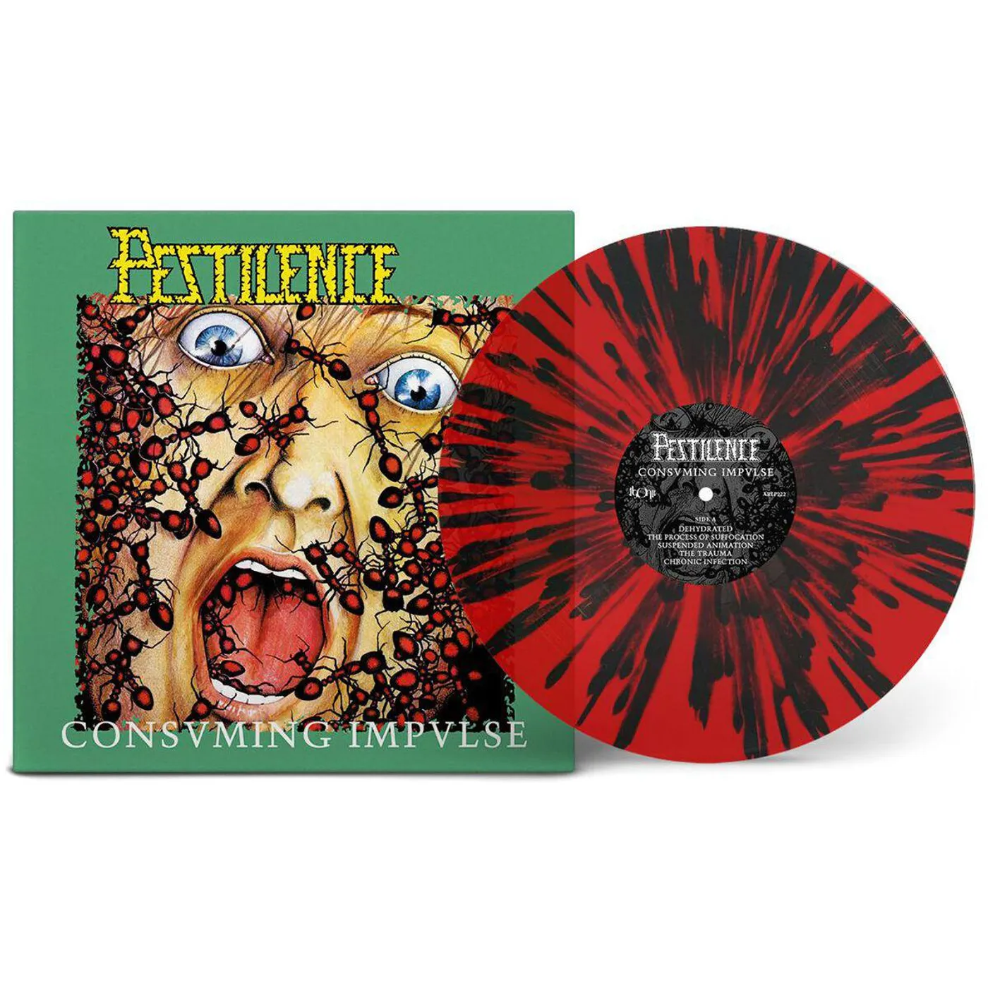 Pestilence Consuming Impulse (Transparent Red & Black Splatter) Vinyl Record