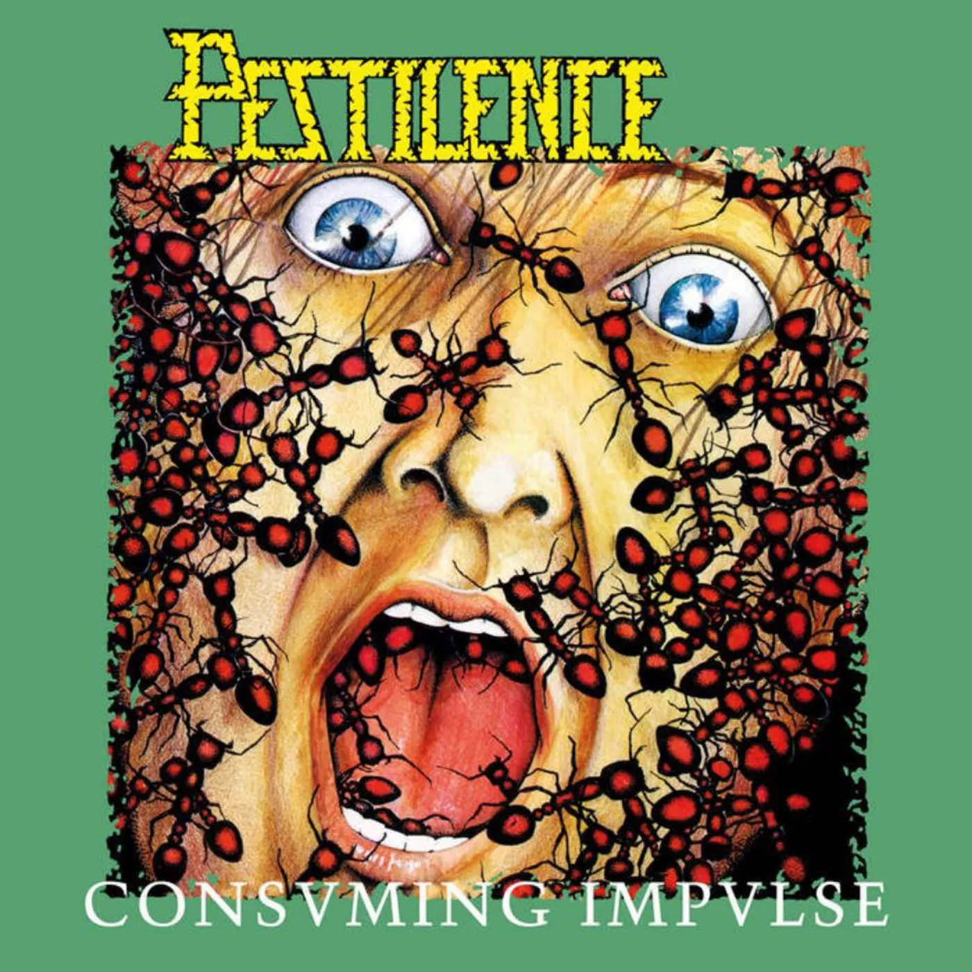 Pestilence Consuming Impulse (Transparent Red & Black Splatter) Vinyl Record