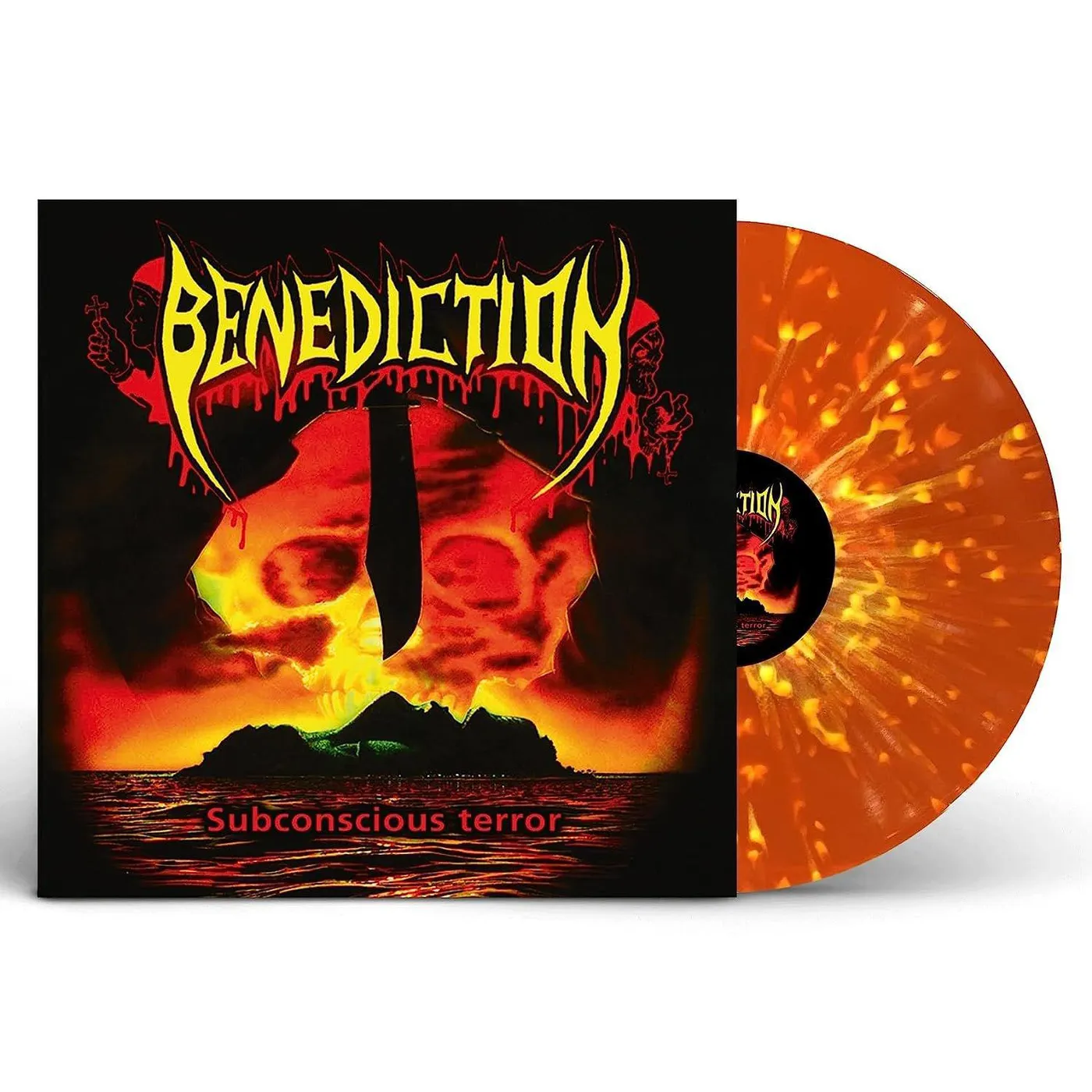 Benediction Subconscious Terror (Orange & Yellow Splatter) Vinyl Record