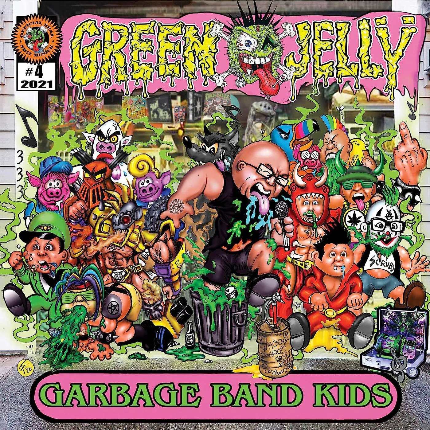 Green Jelly Garbage Band Kids (Pink/Green Haze) Vinyl Record