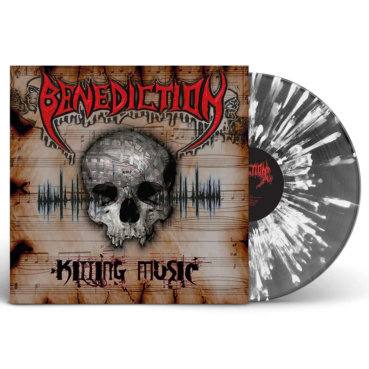 Benediction Killing Music (Grey & White Splatter Vinyl Record)