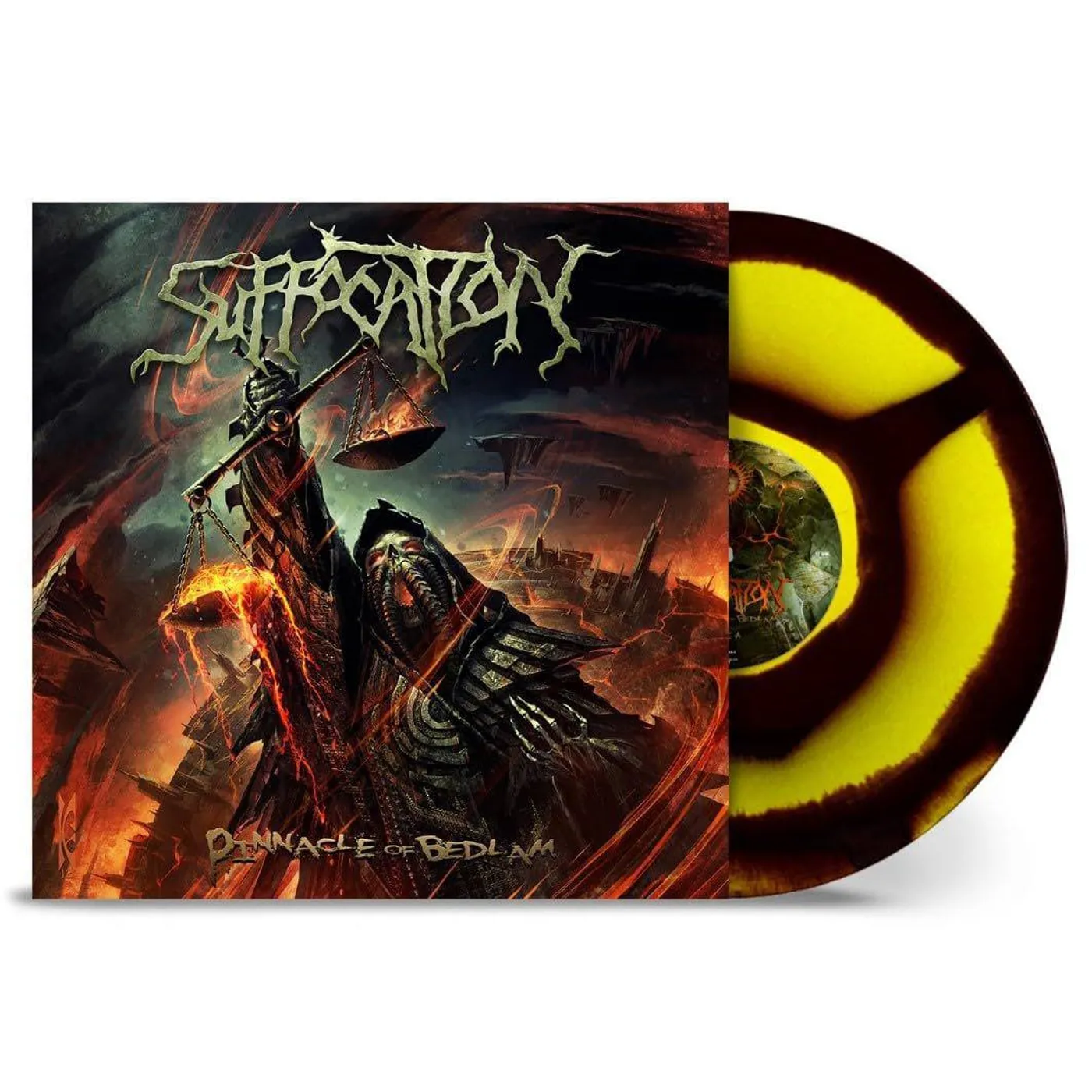 Suffocation Pinnacle of Bedlam (Yellow/Black Corona) Vinyl Record