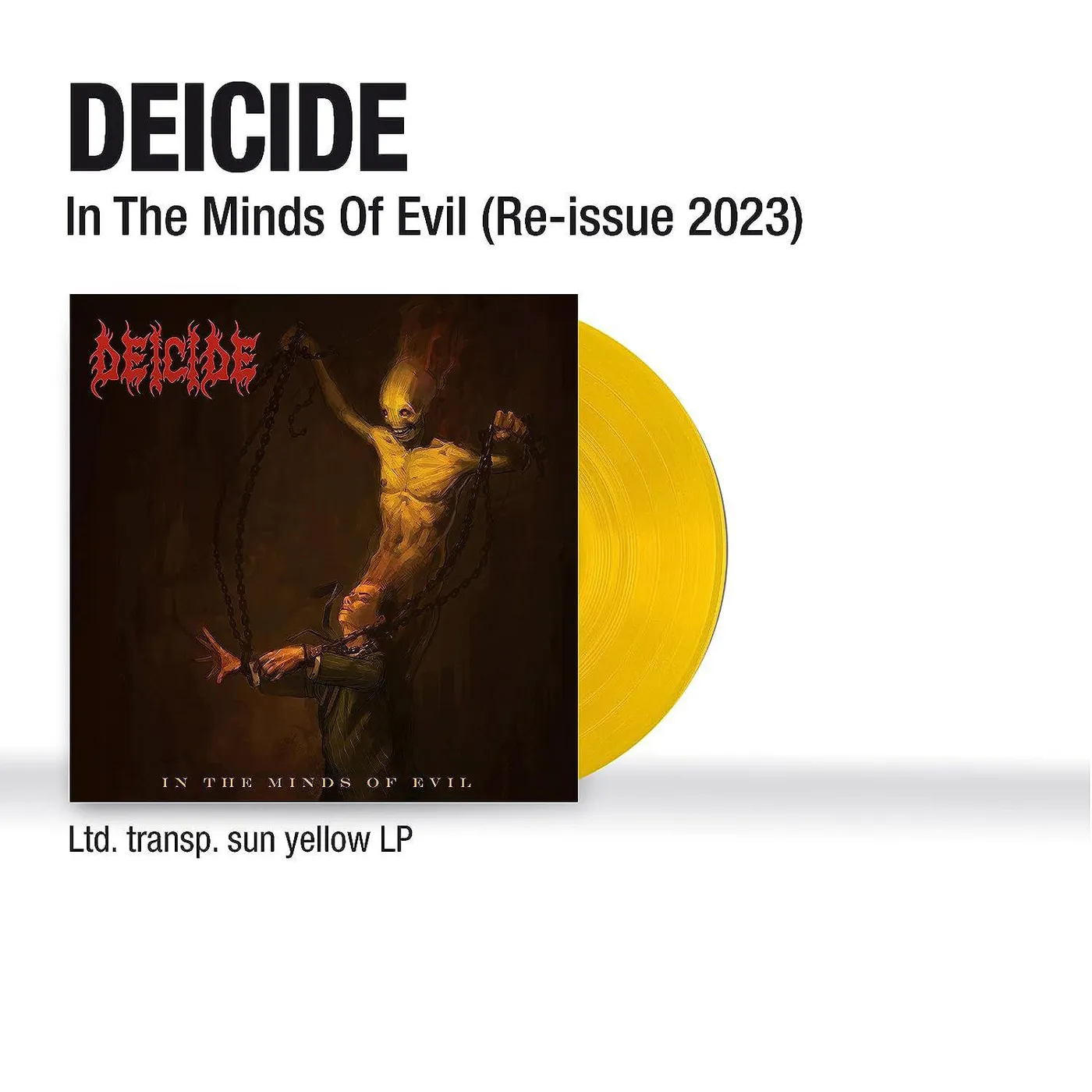 Deicide In The Minds Of Evil (Re-issue 2023) (Transparent Sun Yellow) Vinyl Record