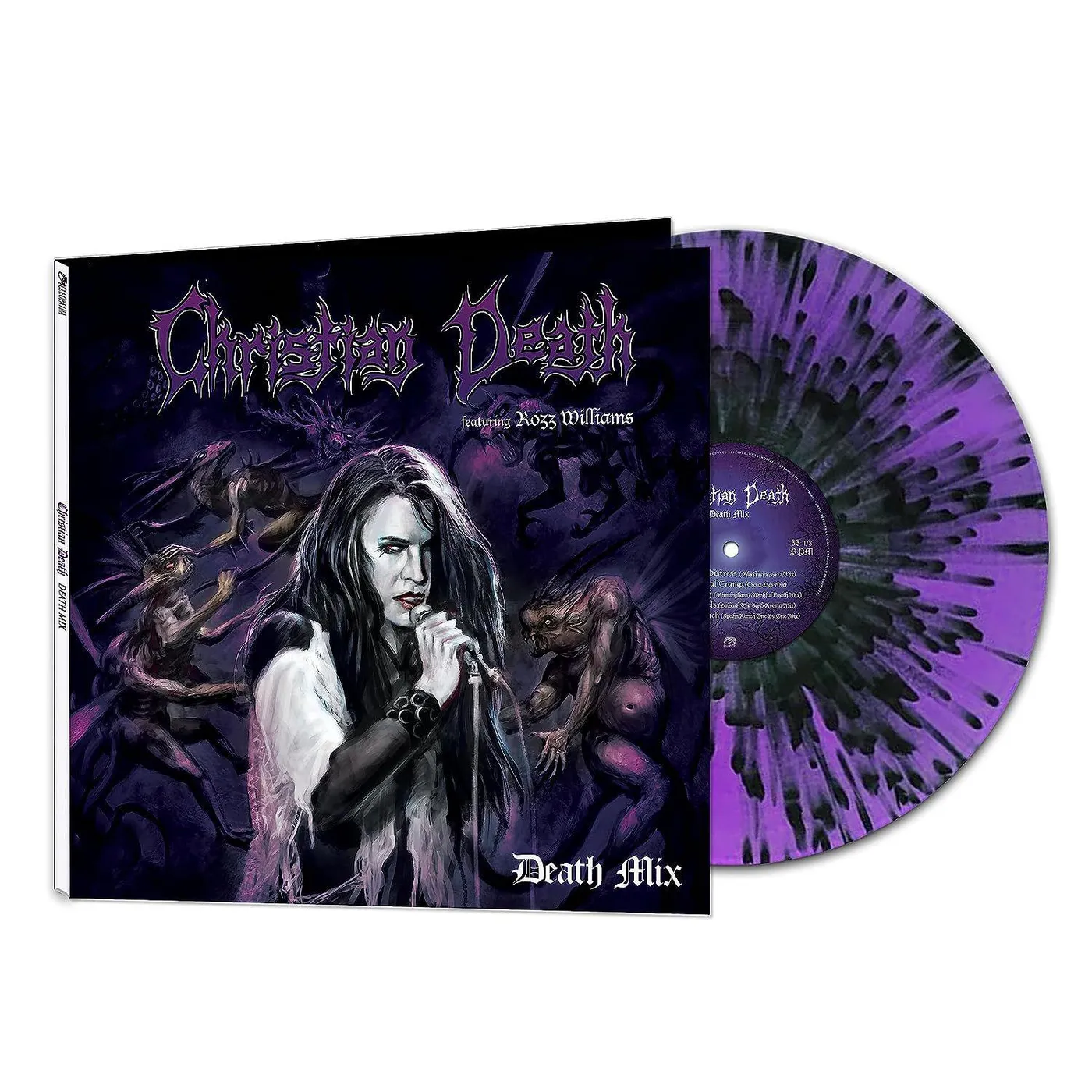 Christian Death Death Mix (Purple/black Splatter) Vinyl Record