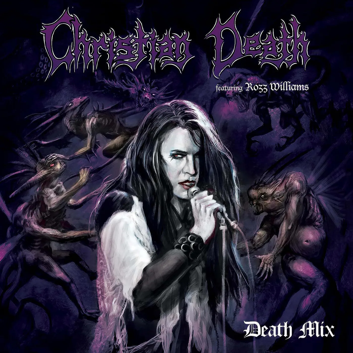 Christian Death Death Mix (Purple/black Splatter) Vinyl Record