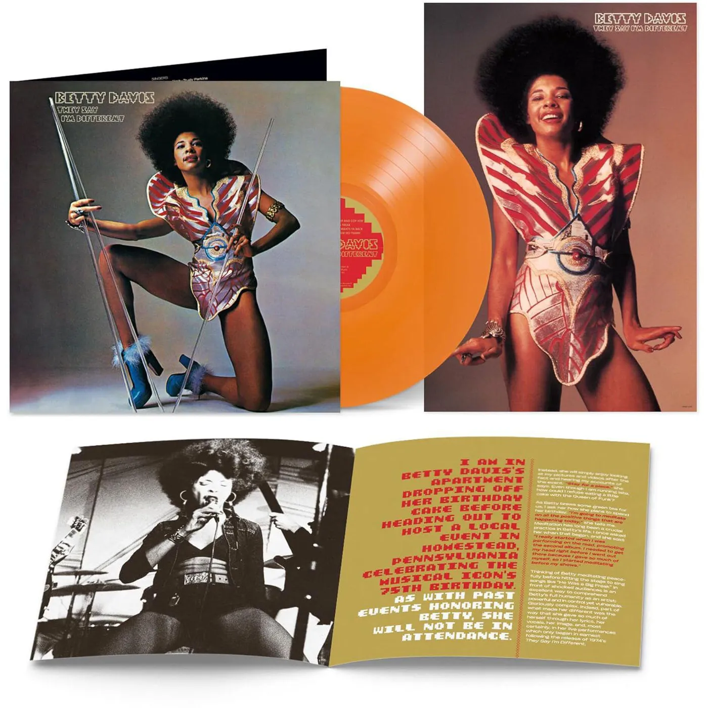 Betty Davis They Say I'm Different (Orange) Vinyl Record