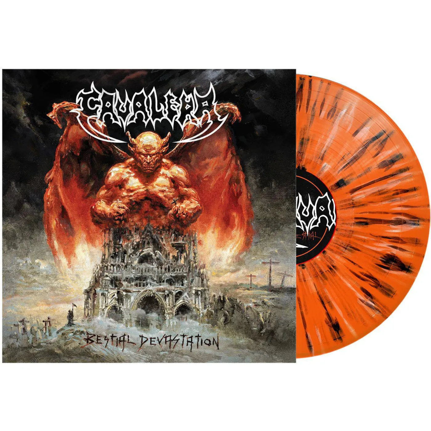 Cavalera Conspiracy Bestial Devastation (Orange Black & White Splatter) Vinyl Record