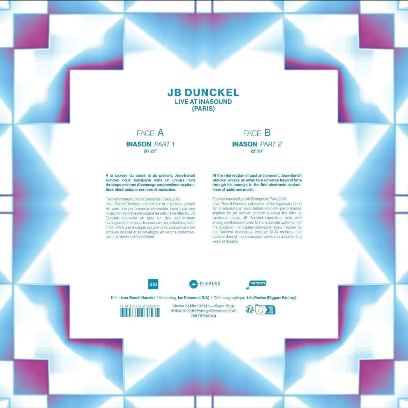 JB Dunckel Live at Inasound (Paris) Vinyl Record
