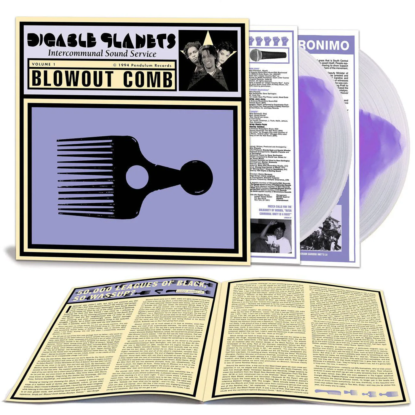 Digable Planets Blowout Comb (2LP/Easin In Clear w/Purple Center) Vinyl Record