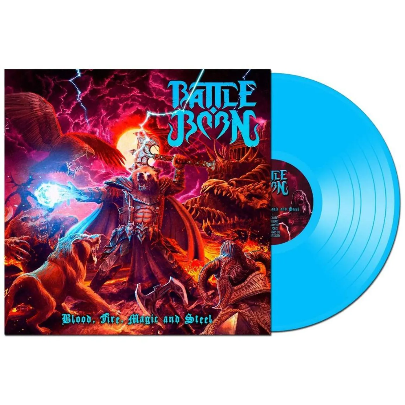 Battle Born Blood, Fire, Magic and Steel (Solid Blue) Vinyl Record