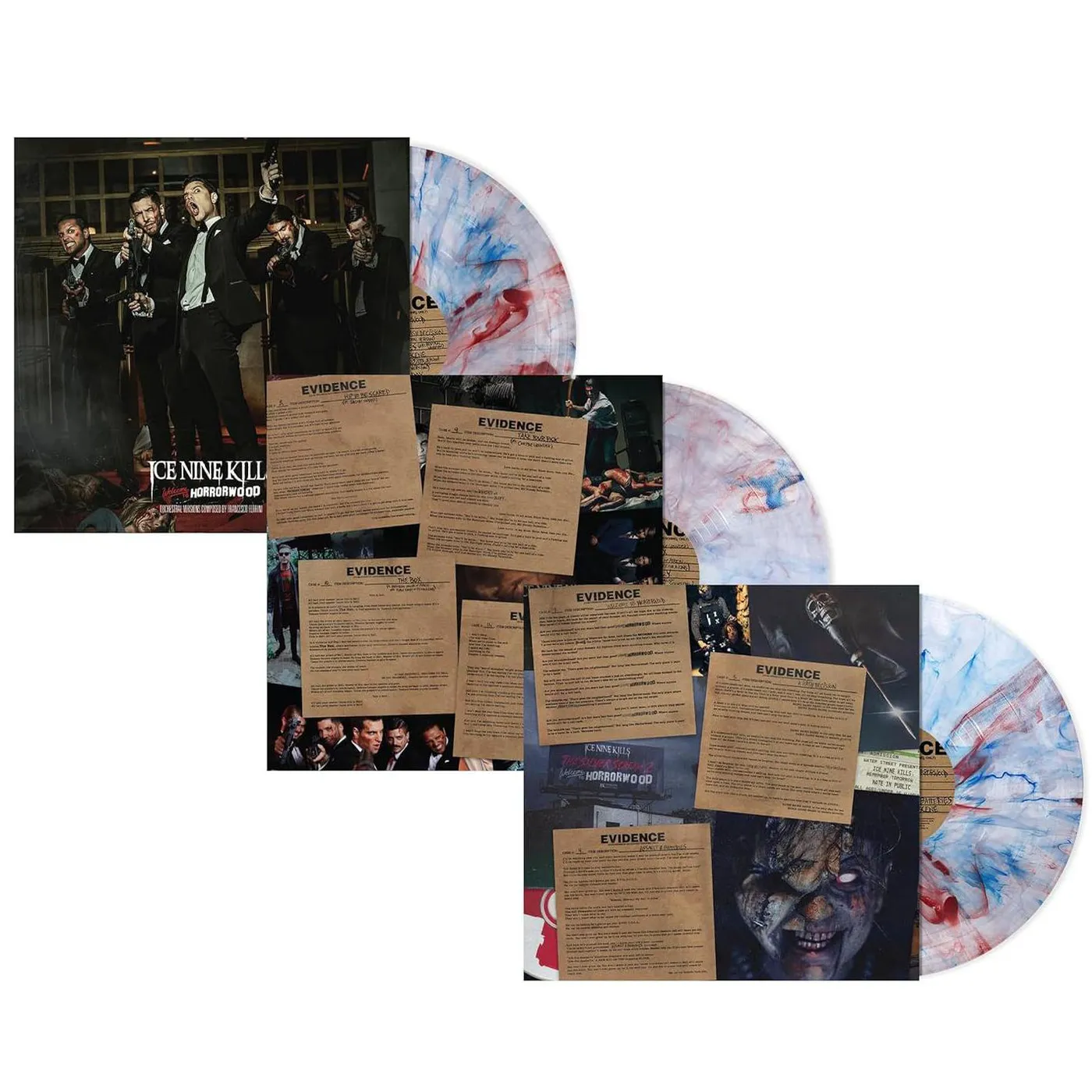 Ice Nine Kills Welcome To Horrorwood: Under Fire (Red/White/Blue Swirl Vinyl/3LP) Vinyl Record