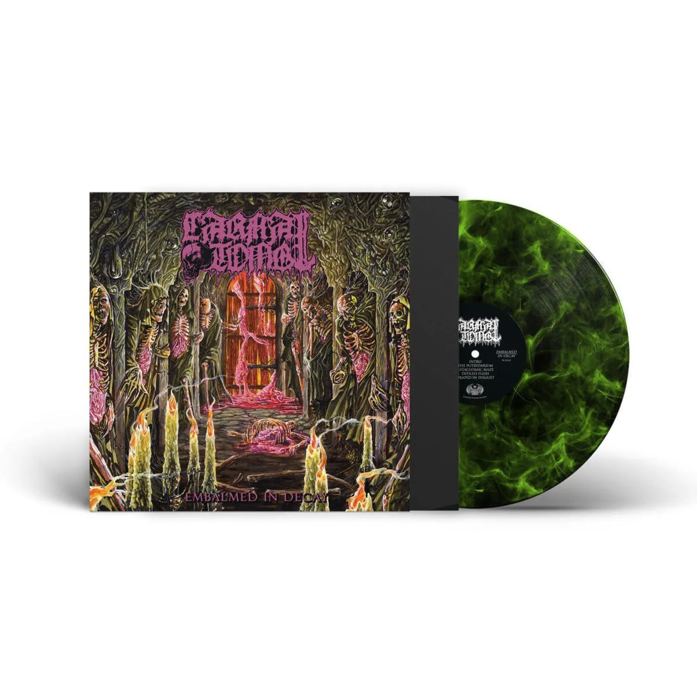 Carnal Tomb Embalmed In Decay (Lime/Black Marbled) Vinyl Record