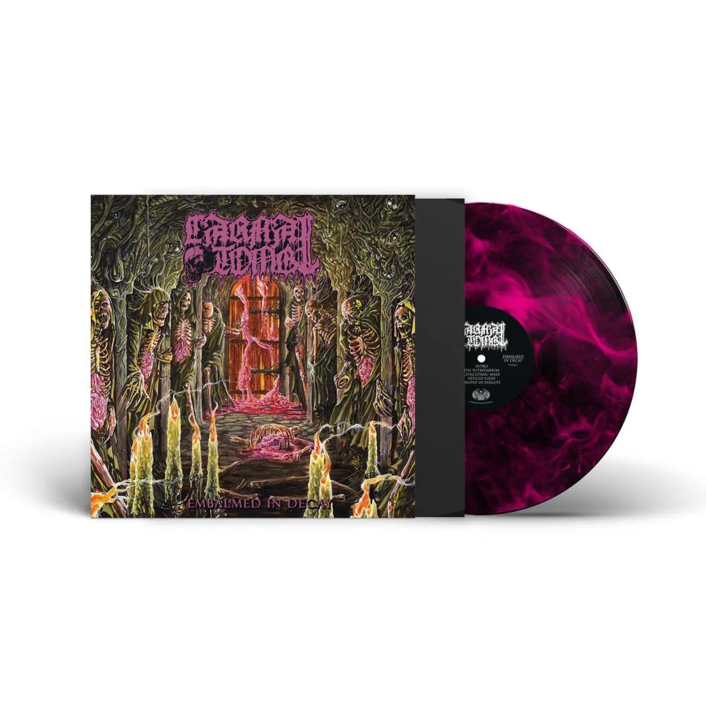 Carnal Tomb Embalmed In Decay (Magenta/Black Marble) Vinyl Record