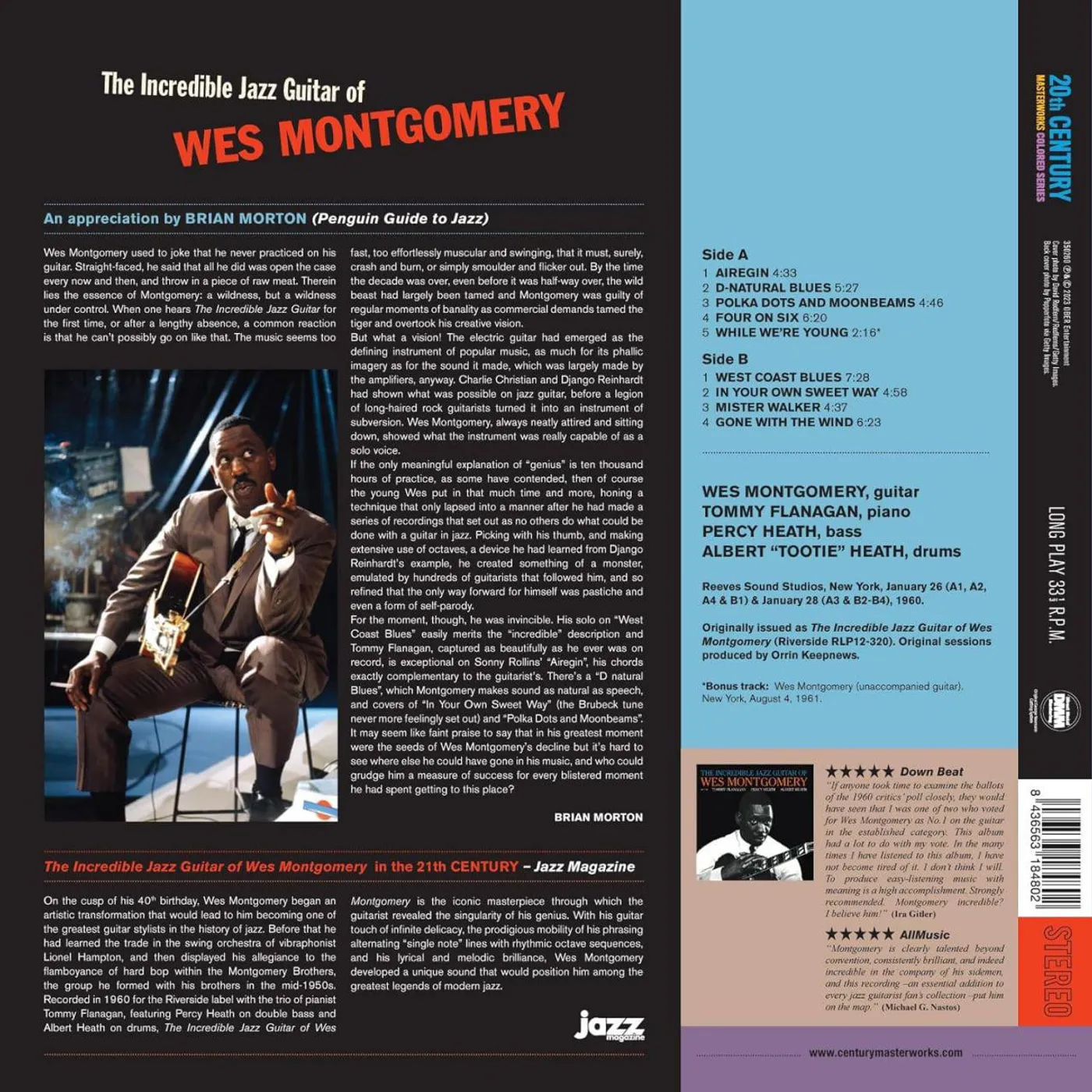 Wes Montgomery Incredible Jazz Guitar (Blue) Vinyl Record