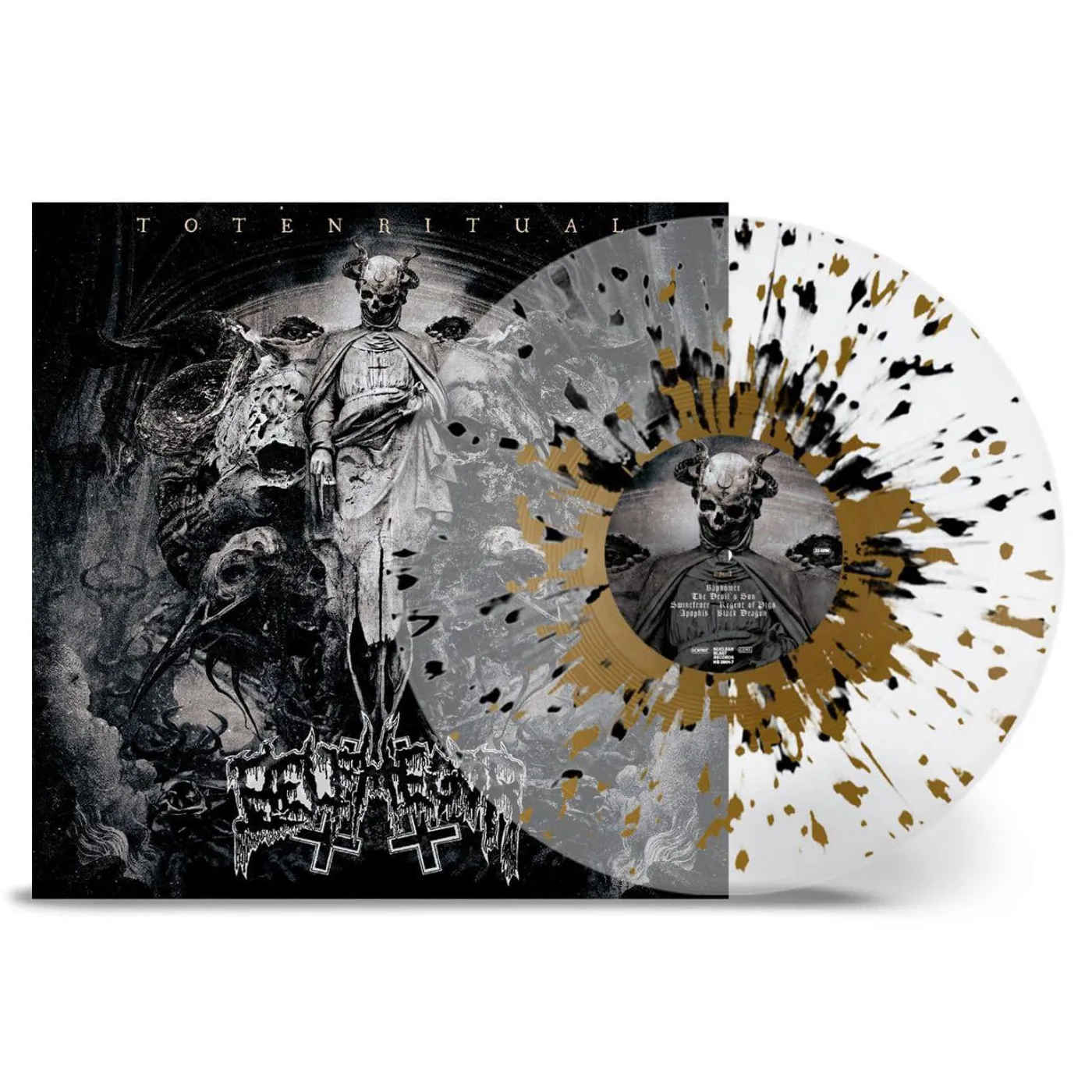Belphegor Totenritual (Crystal Clear, Gold & Black Splatter) Vinyl Record
