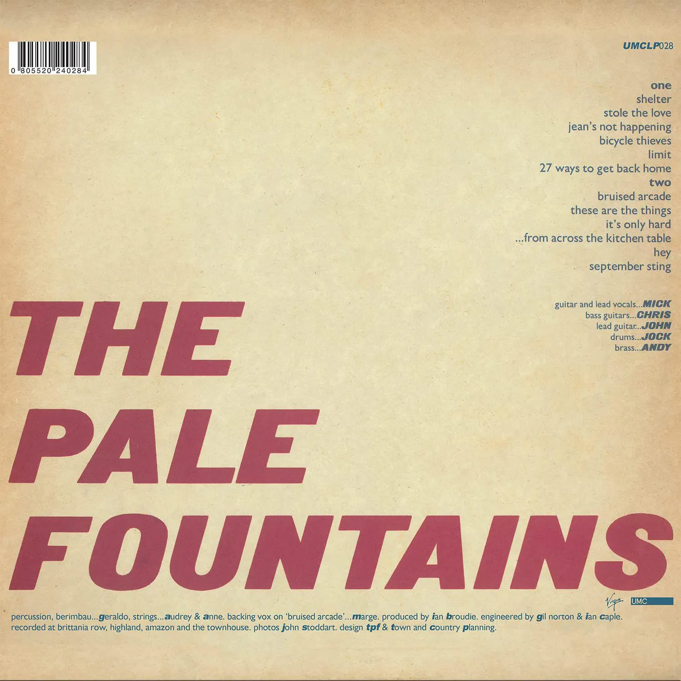 The Pale Fountains From Across The Kitchen Table Vinyl Record
