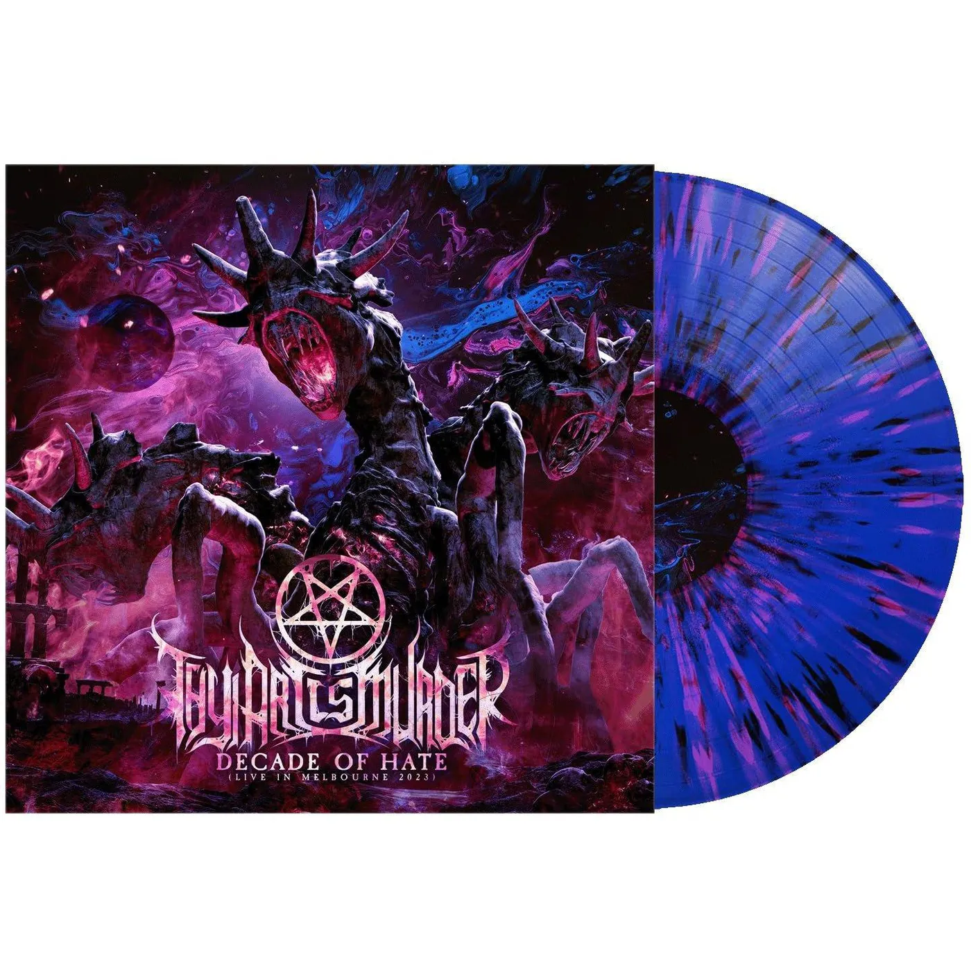 Thy Art Is Murder Decade Of Hate (Live In Melbourne 2023) (Blue/Black/Pink Splatter Vinyl/2LP) Vinyl Record