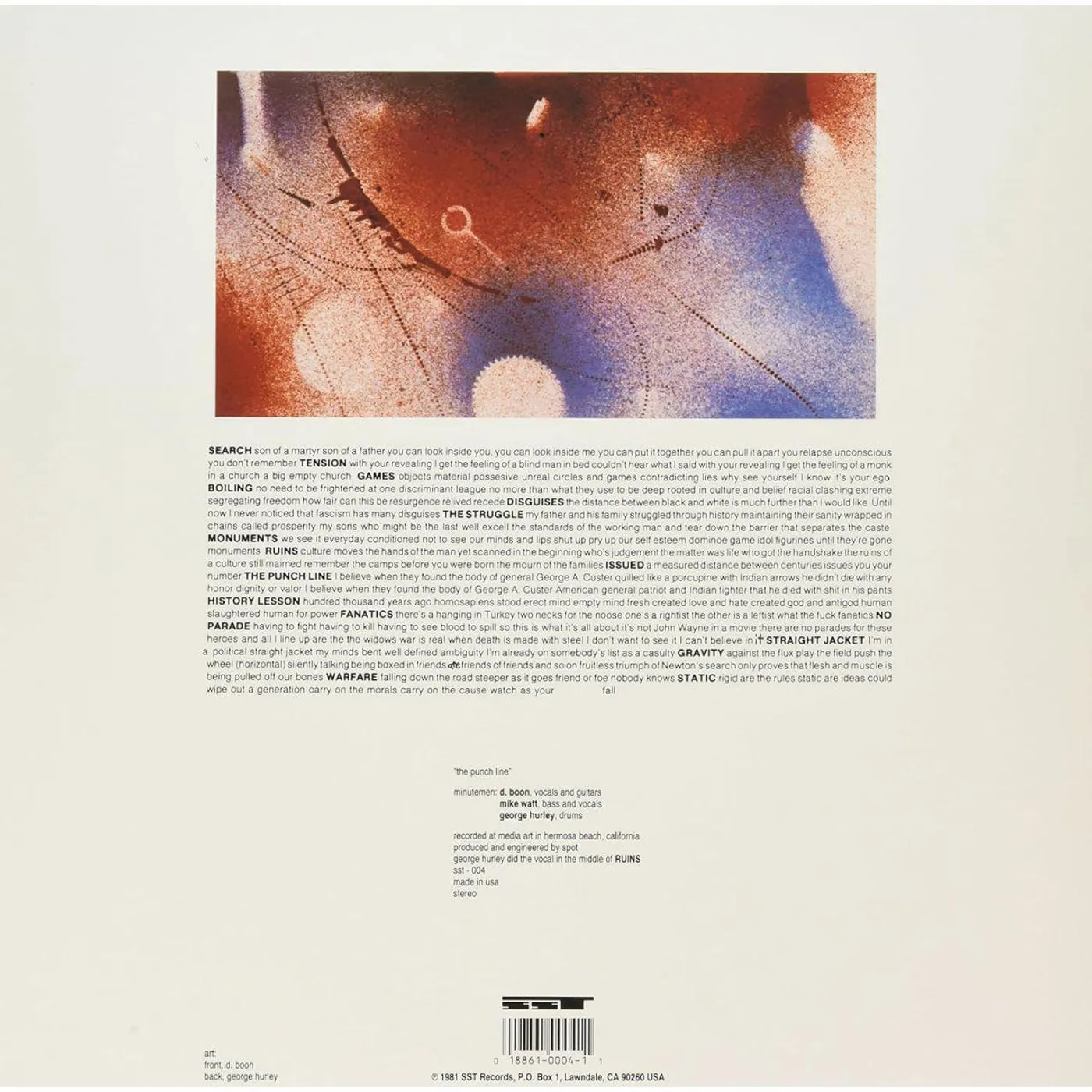 Minutemen The Punch Line Vinyl Record