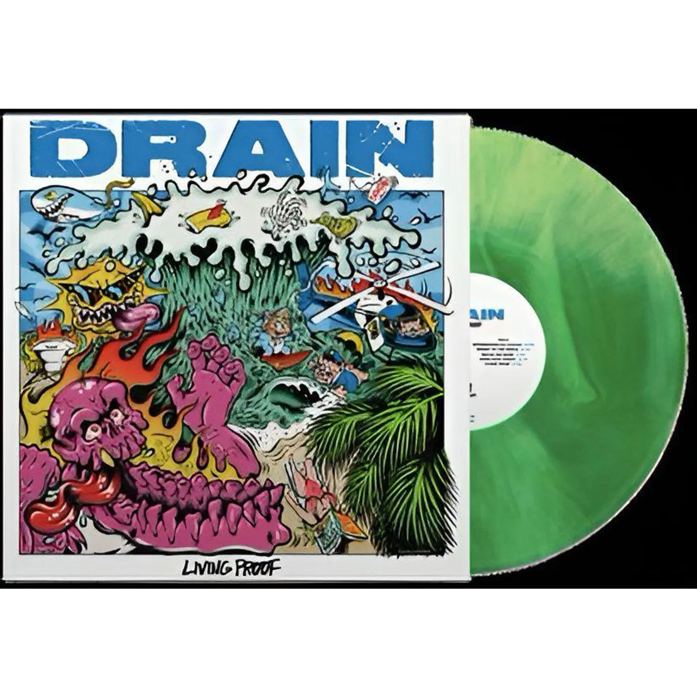 DRAIN Living Proof (Kelly Green/Easter Yellow Galaxy) Vinyl Record