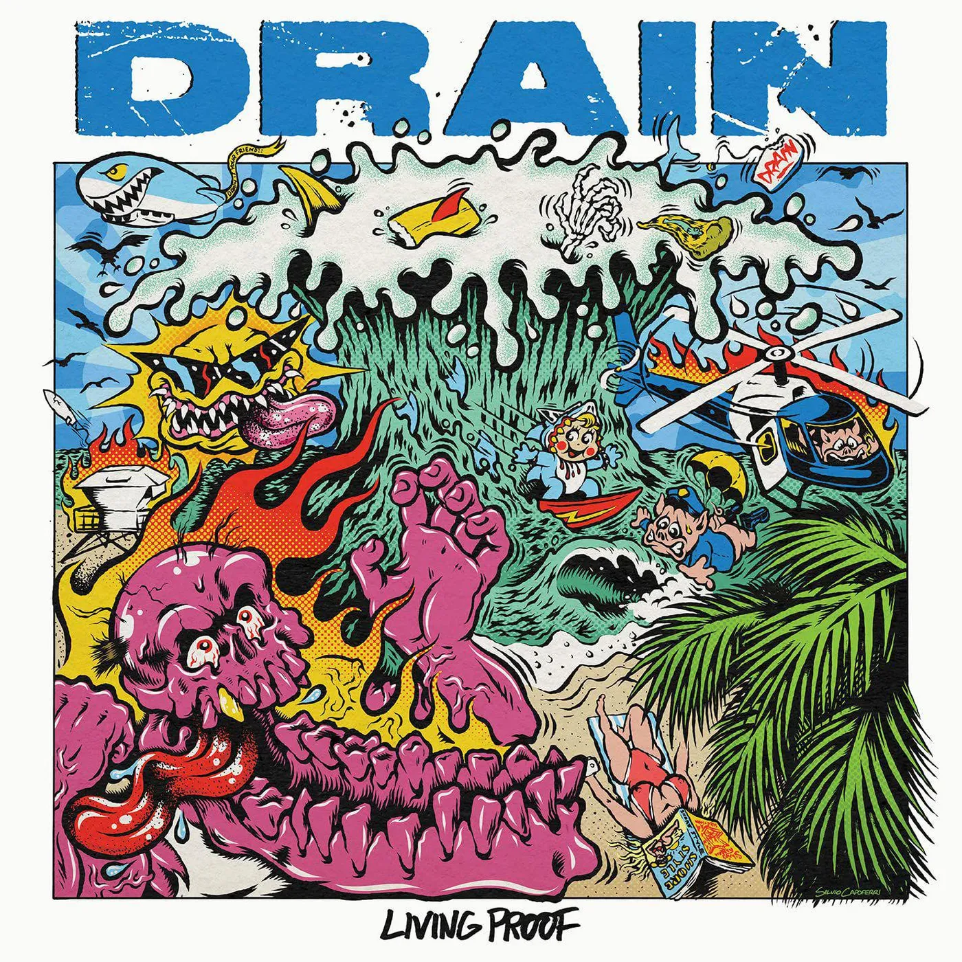 DRAIN Living Proof (Kelly Green/Easter Yellow Galaxy) Vinyl Record